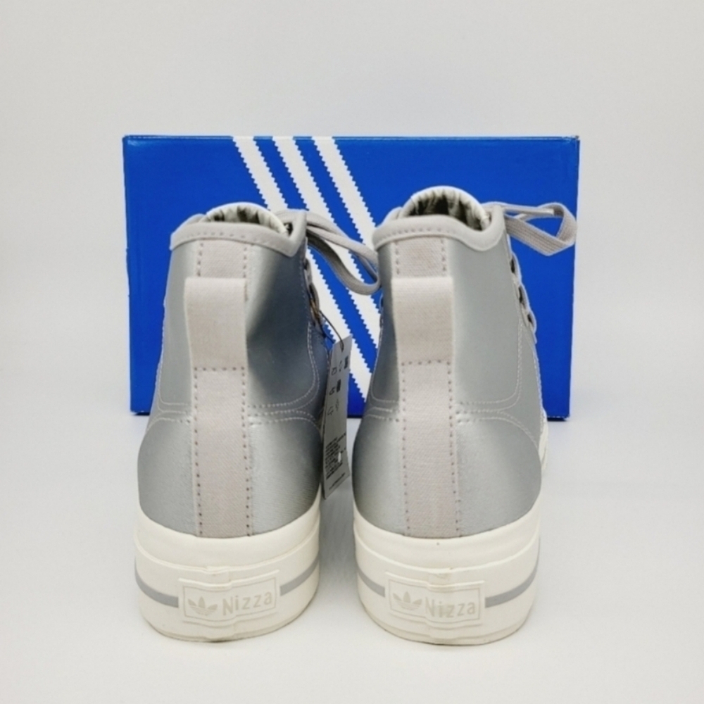 New adidas Nizza RF Platform Mid Shoes Silver Metallic Women's Size 8.5 - Picture 7 of 8
